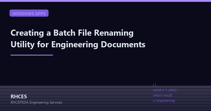 Creating a Batch File Renaming Utility for Engineering Documents