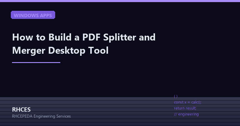 How to Build a PDF Splitter and Merger Desktop Tool