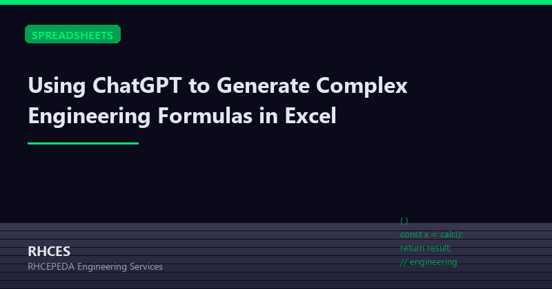 Using ChatGPT to Generate Complex Engineering Formulas in Excel