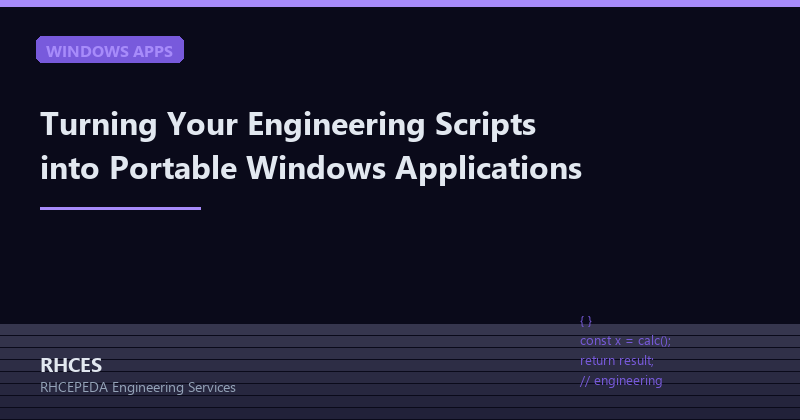 Turning Your Engineering Scripts into Portable Windows Applications
