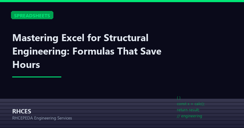 Mastering Excel for Structural Engineering: Formulas That Save Hours