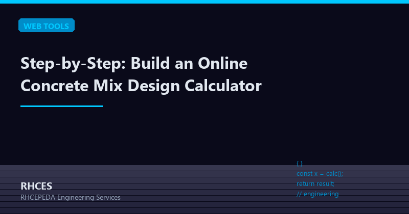 Step-by-Step: Build an Online Concrete Mix Design Calculator