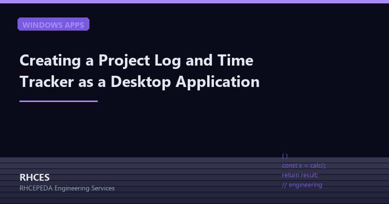 Creating a Project Log and Time Tracker as a Desktop Application
