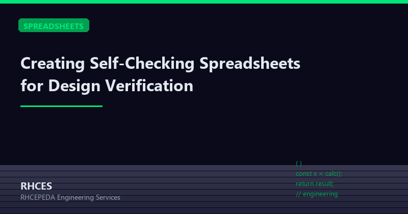 Creating Self-Checking Spreadsheets for Design Verification