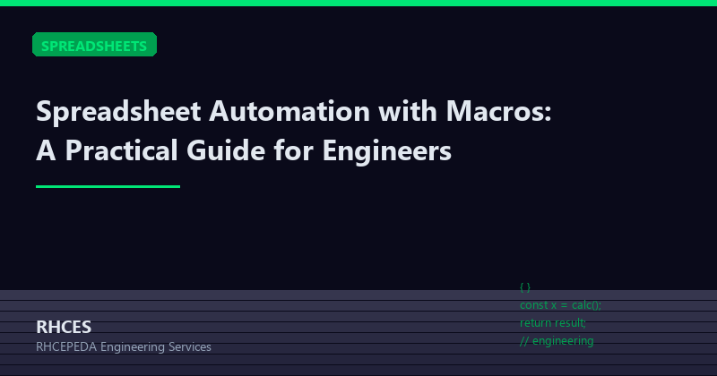 Spreadsheet Automation with Macros: A Practical Guide for Engineers