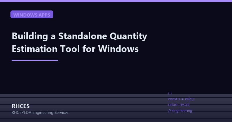 Building a Standalone Quantity Estimation Tool for Windows